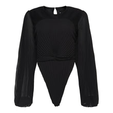 Load image into Gallery viewer, The Howlite Blouse Bodysuit in Black
