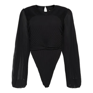 The Howlite Blouse Bodysuit in Black