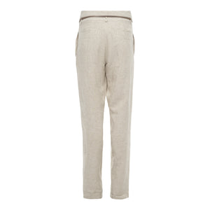 The Zip Pleated Pant in Natural
